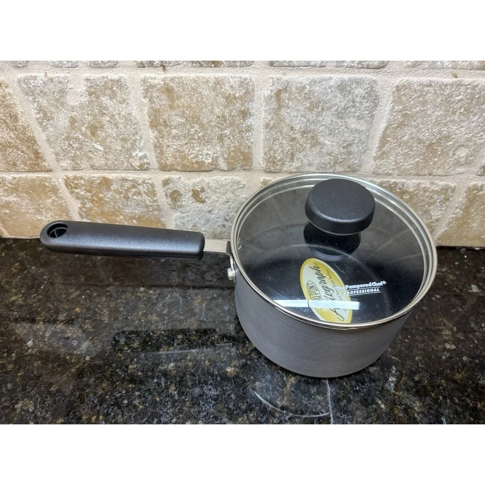 NEW Pampered Chef 2qt Professional Cookware Non-stick Sauce Pan Pot Retired